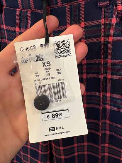 SCALPERS. Pantalón azul cuadros
