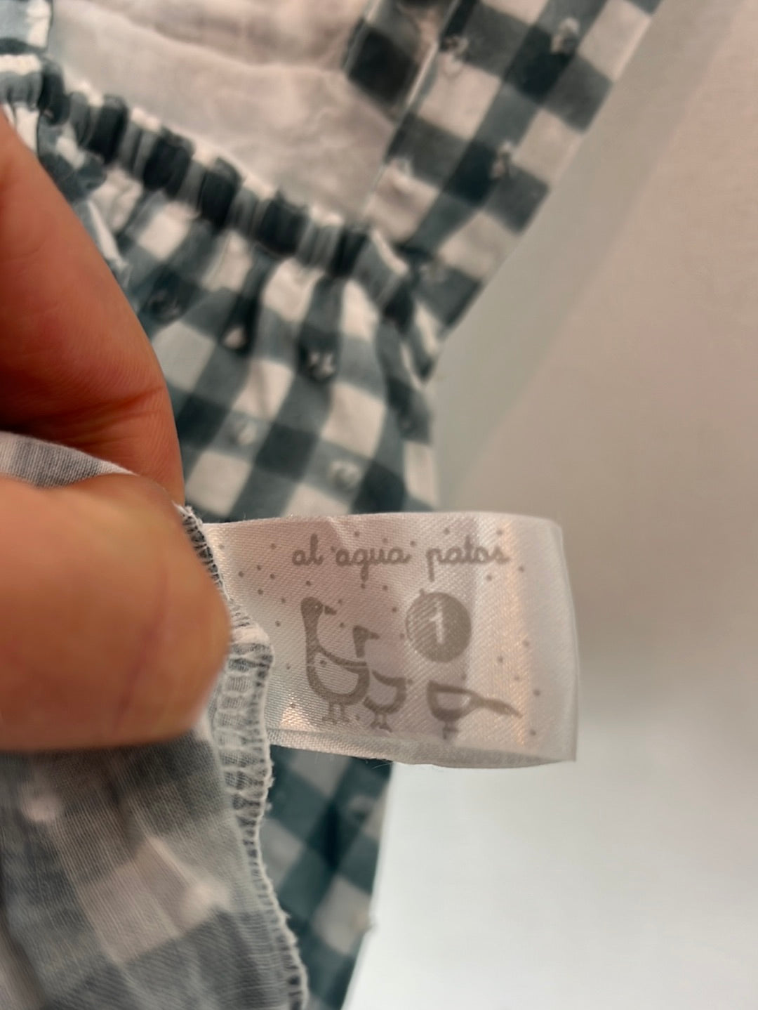 AL AGUA PATOS. Ranita cuadros textura. T 1 año