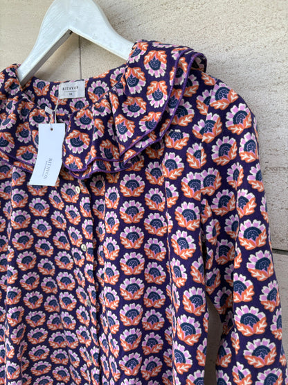 RITAVON. Textured printed blouse. T.S.