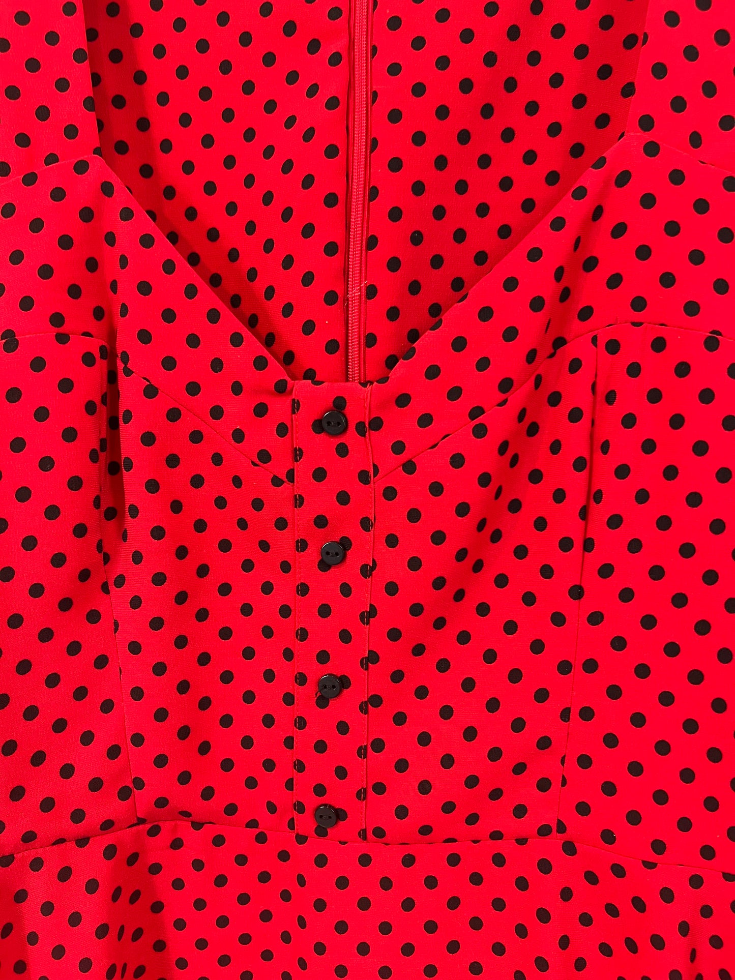 ZARA. Vestido rojo lunares T.s