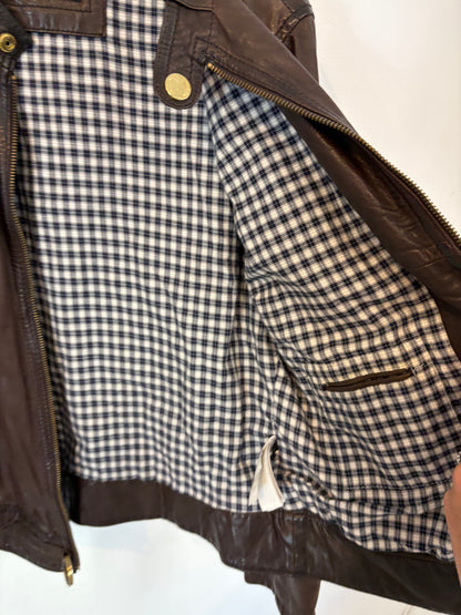 MASSIMO DUTTI. Cazadora marrón piel