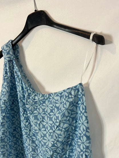 MINDTRAVELER. Asymmetrical blue floral top TU(s/m)