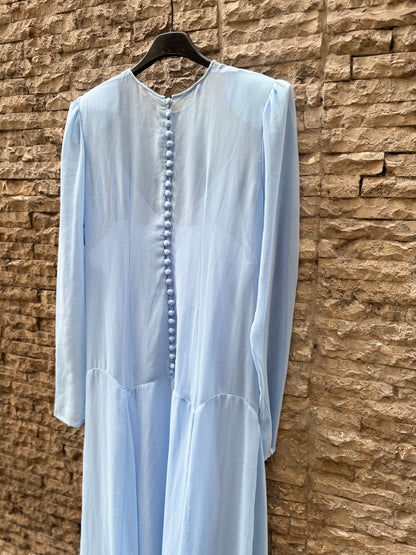 ANDION. Vestido azul claro gasa