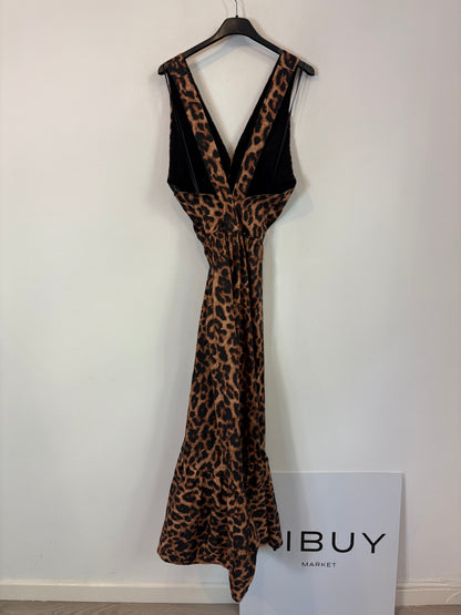 ESPECIA. Vestido largo animal print. T XS