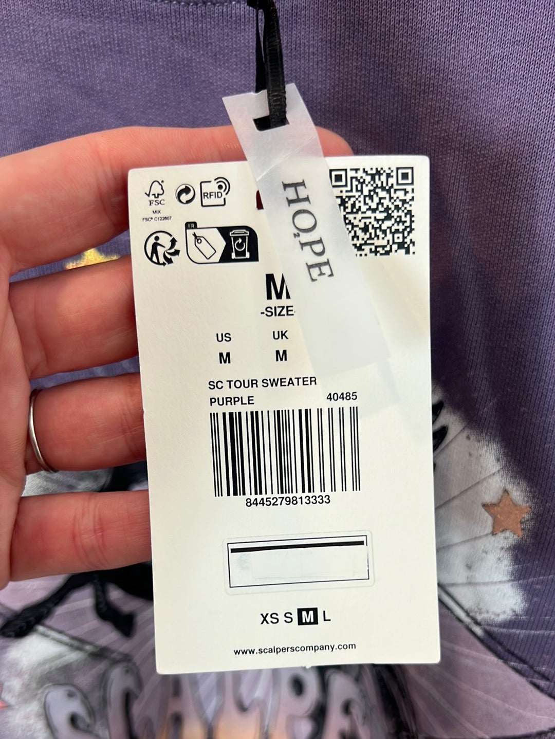 SCALPERS. Sudadera morada estampada T.m