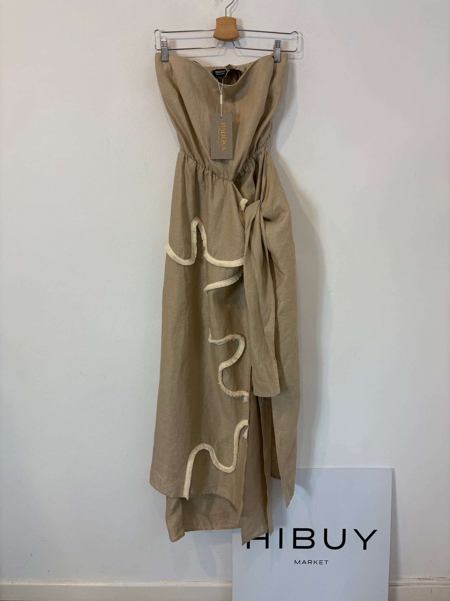 PADOVA. Vestido largo de lino detalles flecos