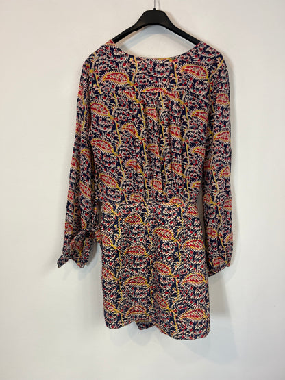 BA&SH. Vestido estampado doble textura T.1(S)