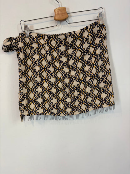 ZARA. Falda efecto pareo algodón. T L