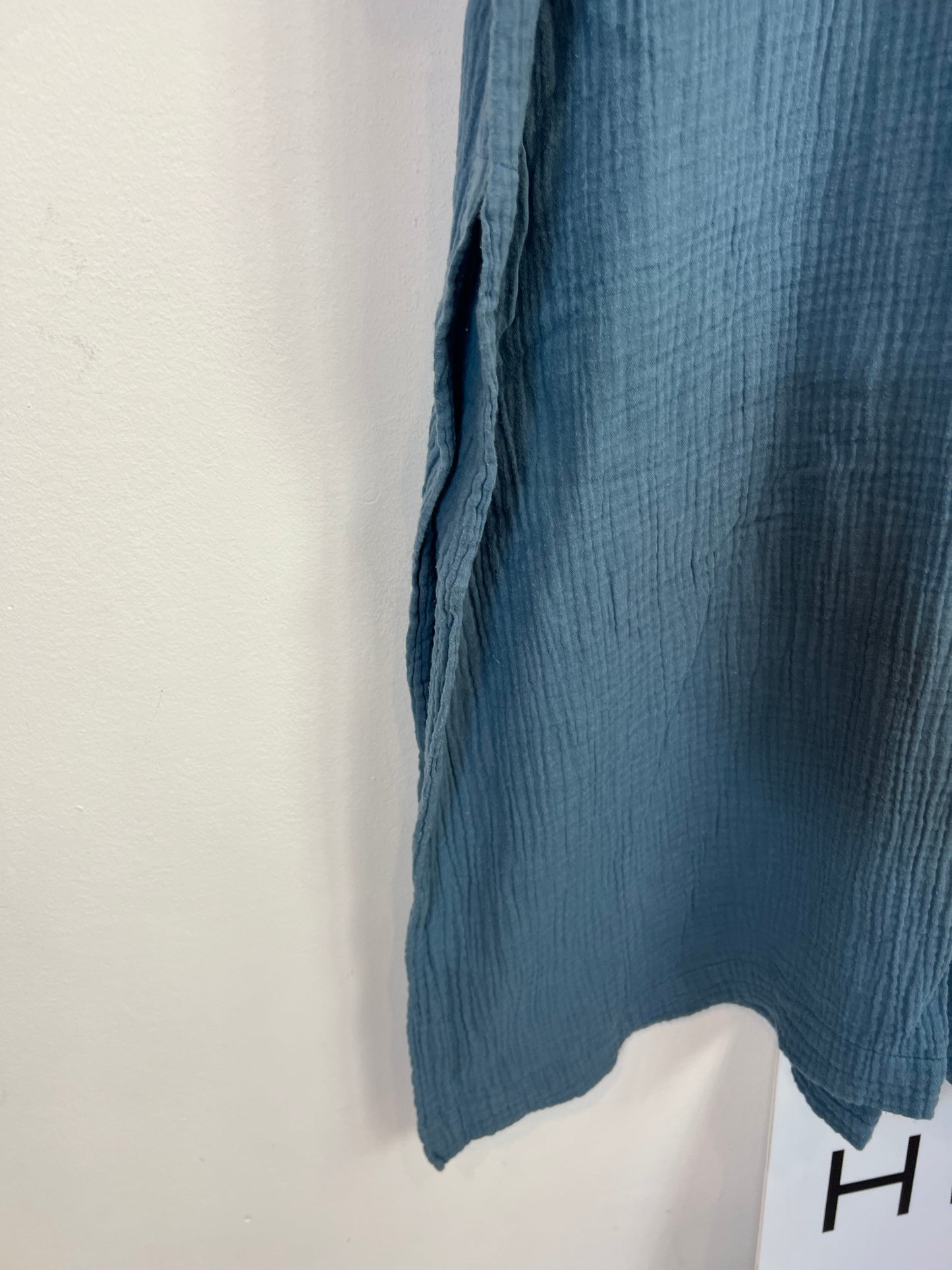 OTHERS. Long blue bambula dress. TM/L