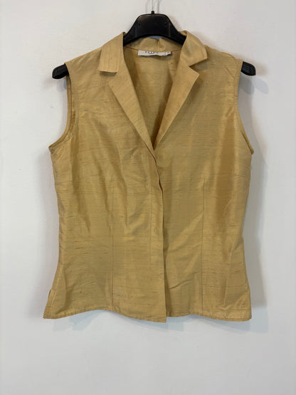 TEIDE. Gold silk top, size 38