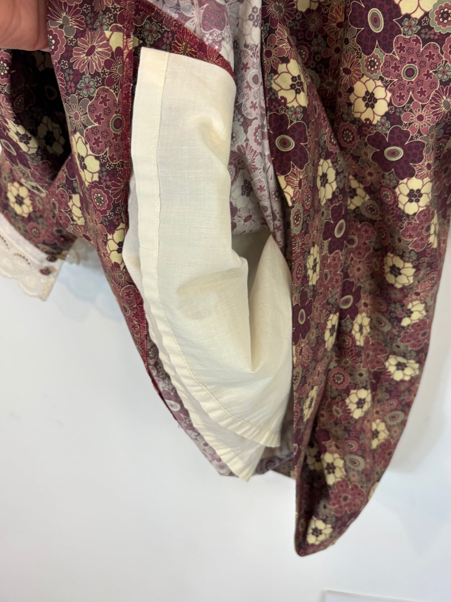 ANDION. Vestido estampado flores detalle puños. TU (S/M)