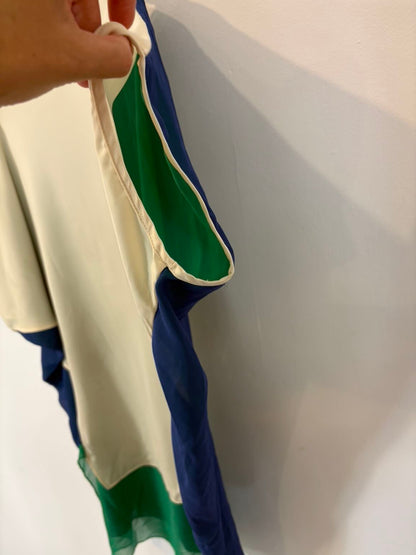 MIWA. Top fluido tricolor  seda