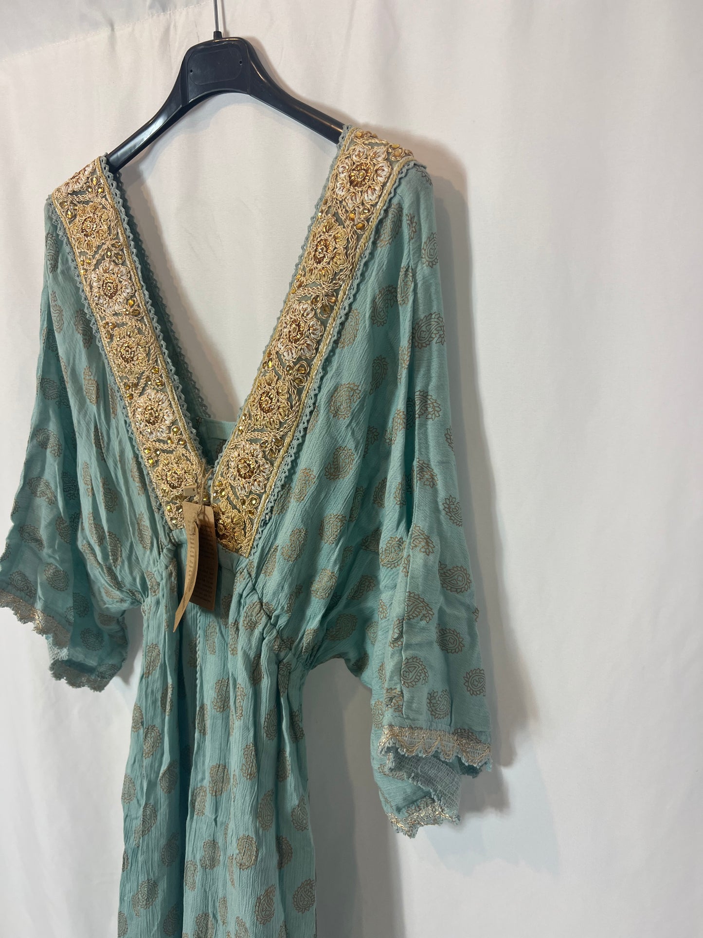 OTHERS. Long light blue dress with lace detail. YOU (S)