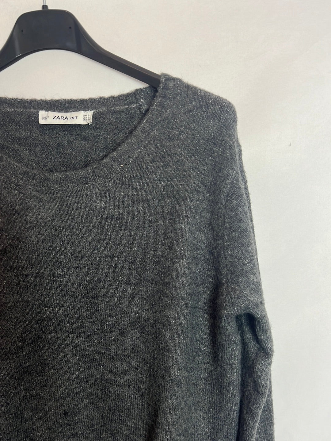 ZARA. Vestido punto gris. T S