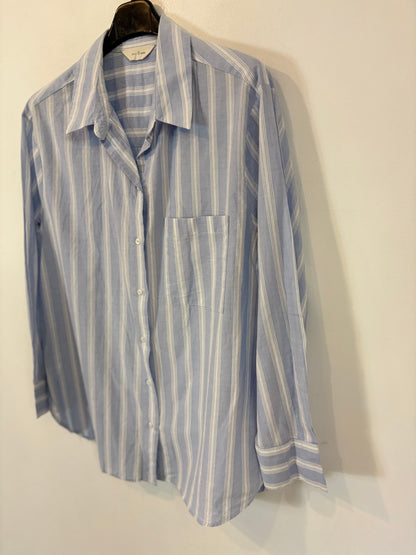 ESE O ESE. Camisa azul algodón rayas