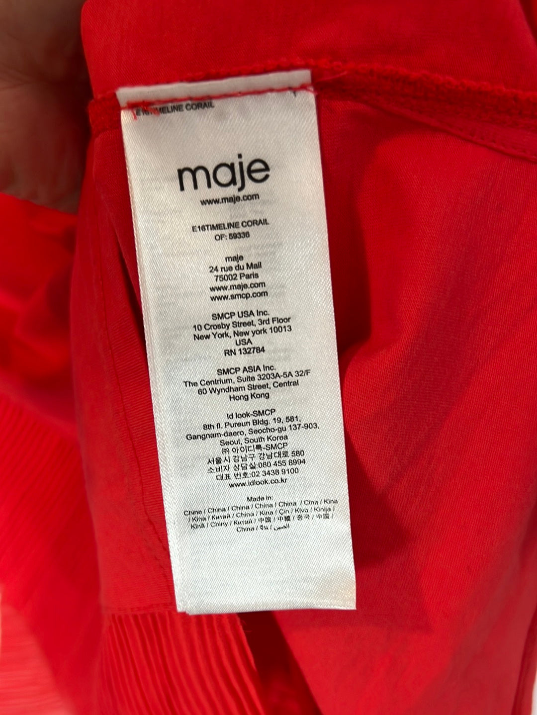 MAJE. Red top with detail. Size 1 (S)