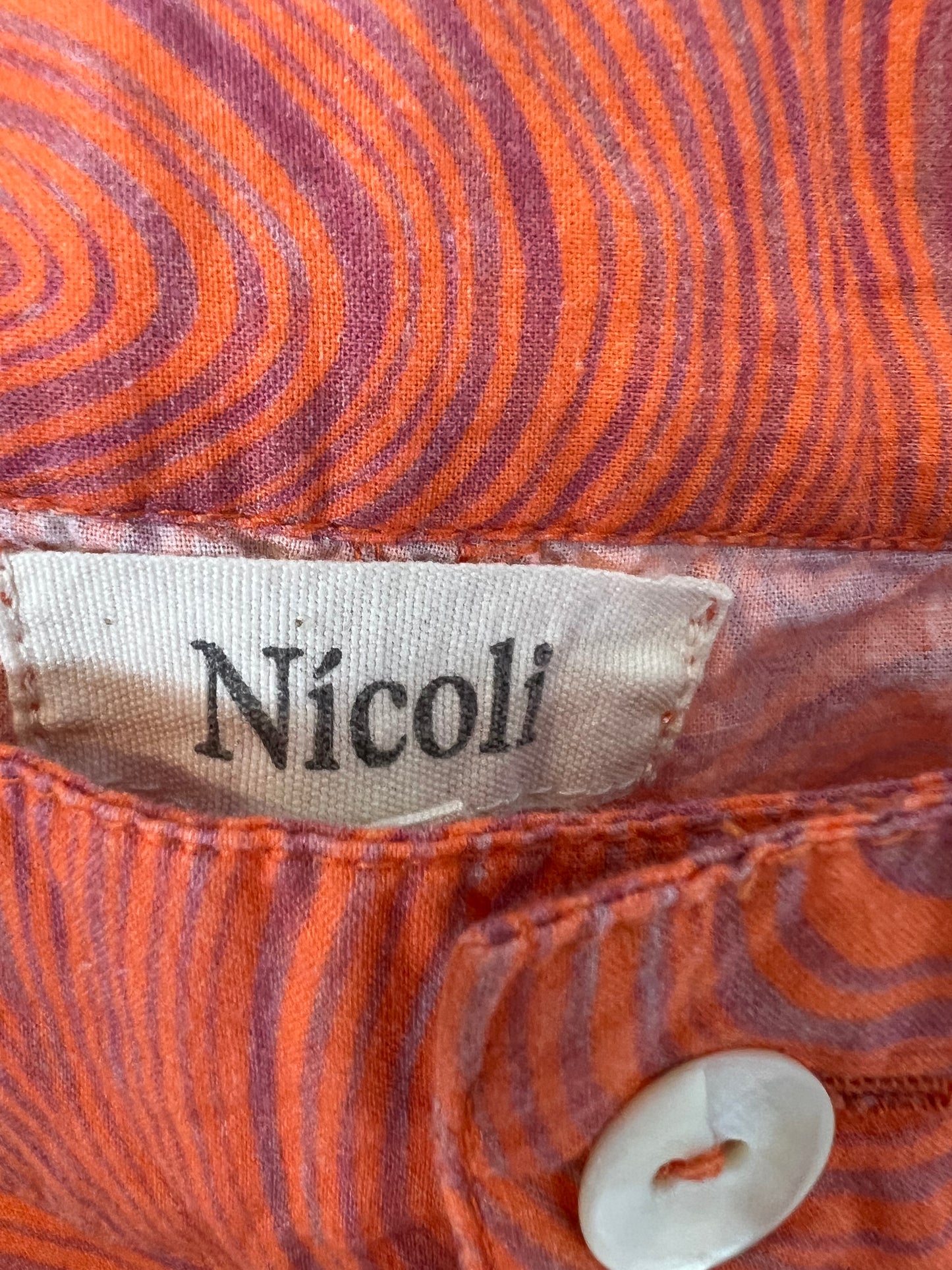 NÍCOLI. Pantalón ligero estampado retro. T 40