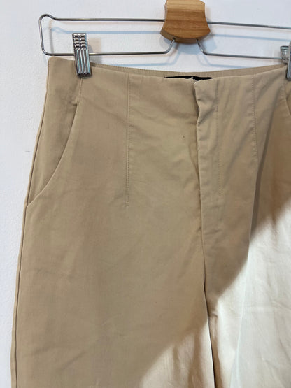 ZARA. Pantalón beige ancho T.m