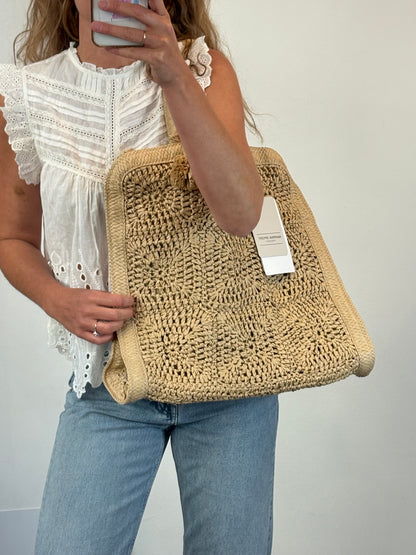MARINA RINALDI. Maxi bolso rafia
