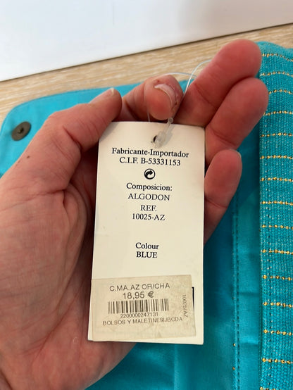 KBAS. Cartera de mano tela y abalorios