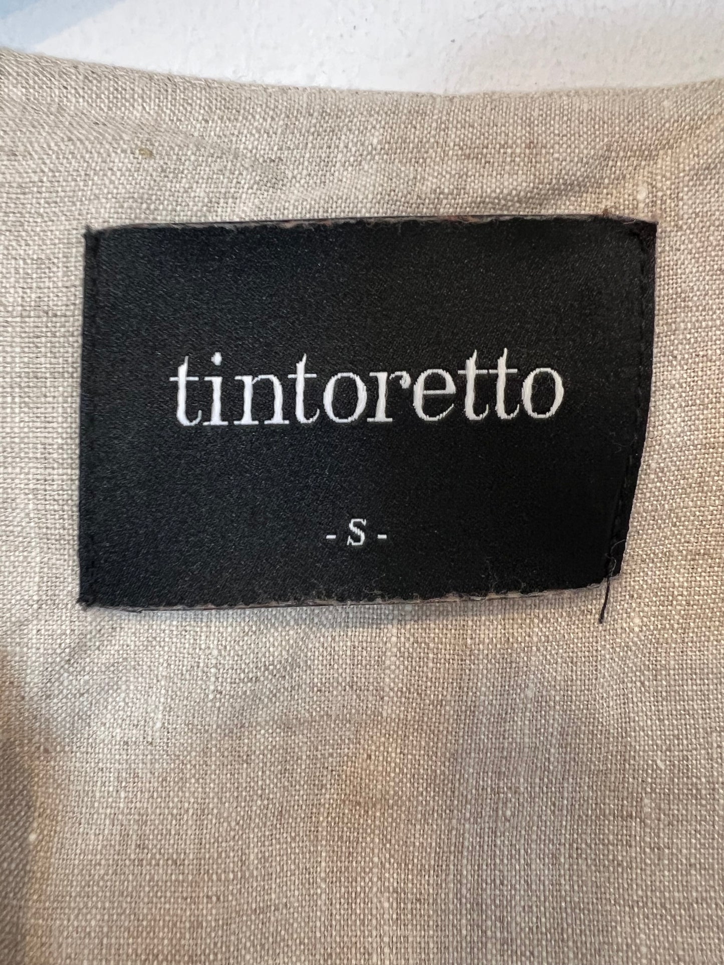 TINTORETTO. Chaleco beige lino. T S