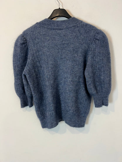 SÉZANE. Top punto azul con lana. T S