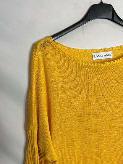 LONTANANZA. Jersey amarillo cuello barco . T U(M/L)