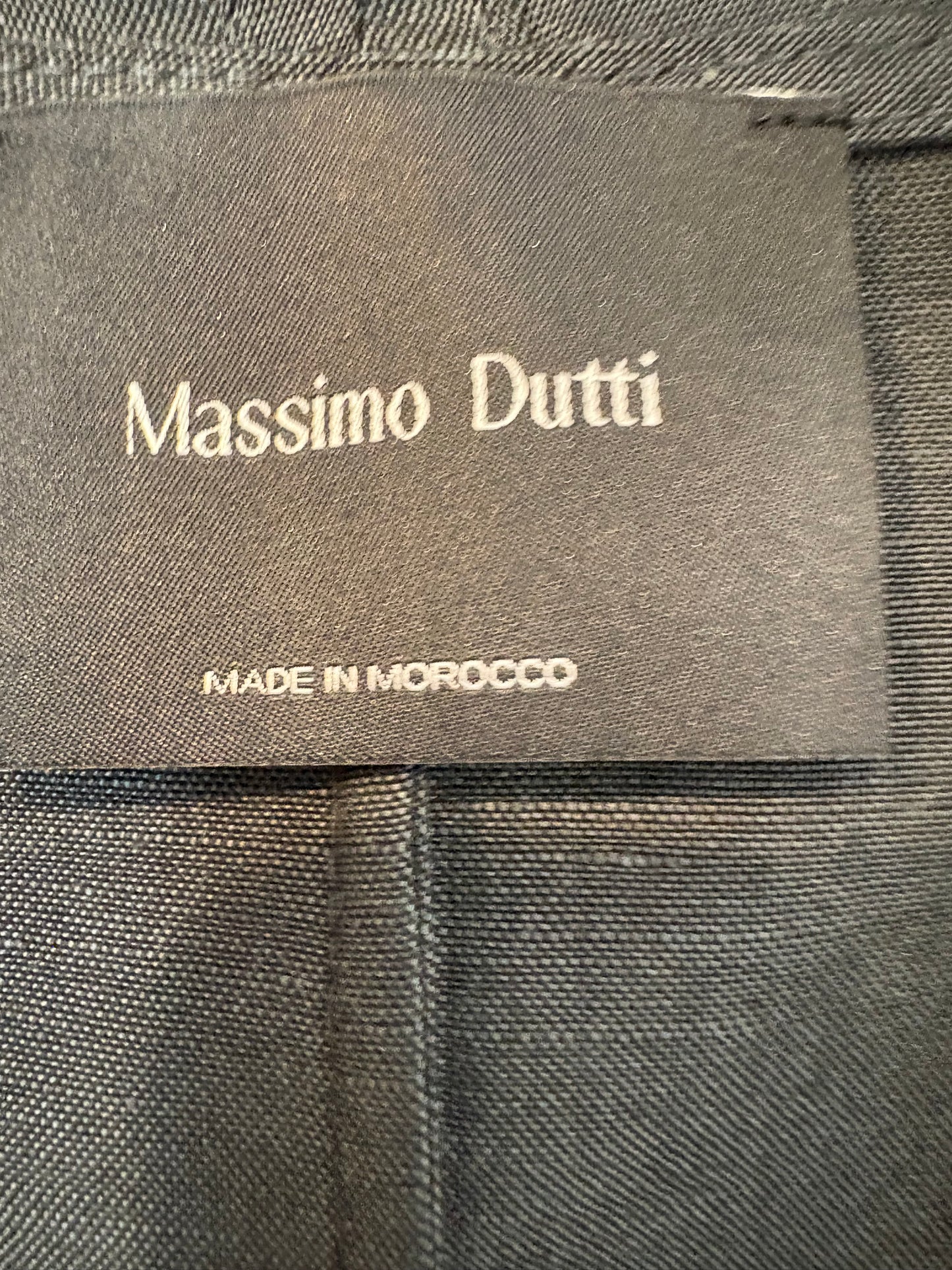 MASSIMO DUTTI. Blazer lana y lino gris oscuro