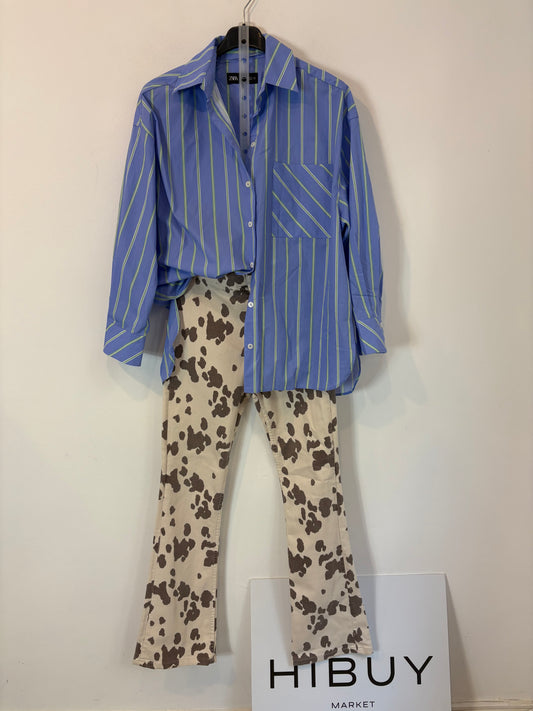 ZARA. Denim elástico estampado. T 36