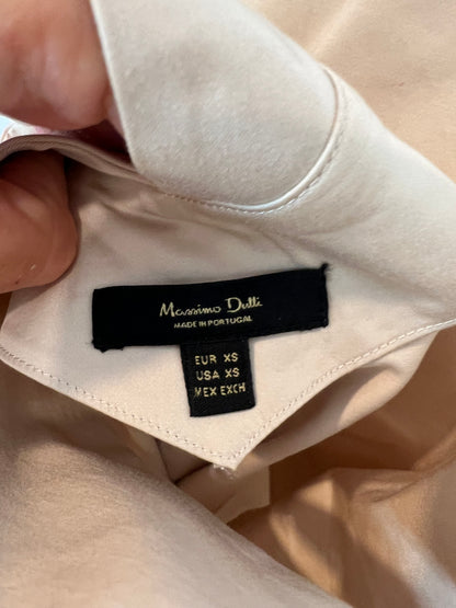 MASSIMO DUTTI. Beige midi dress with back detail. TXS