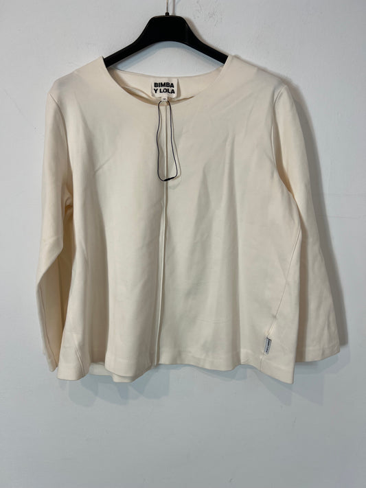 BIMBA Y LOLA. Camiseta beige amplia T.m