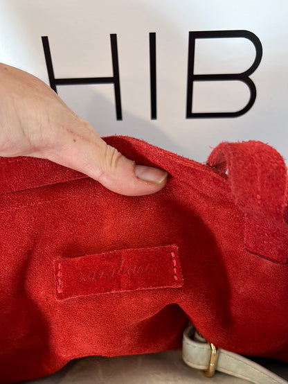 ZARA. Bolso tote piel rojo