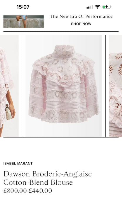 ISABEL MARANT. Blusa rosa volante