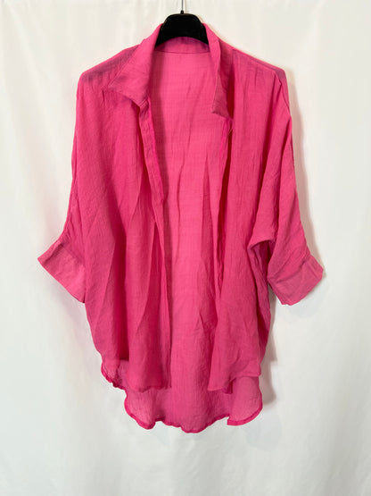 OTRAS. sobrecamisa rosa textura T.s