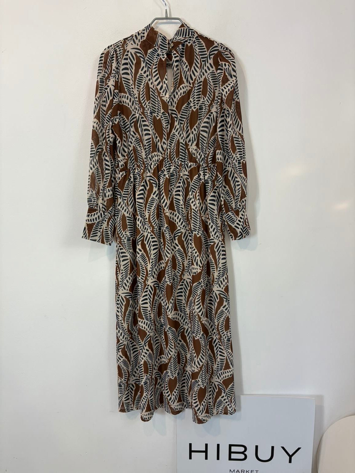 ZUA. Vestido midi estampado geometrico