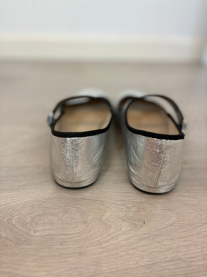 ZARA. Bailarinas plateadas hebilla. T 37