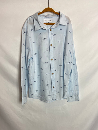 ZARA. Blue shark shirt, size 10.