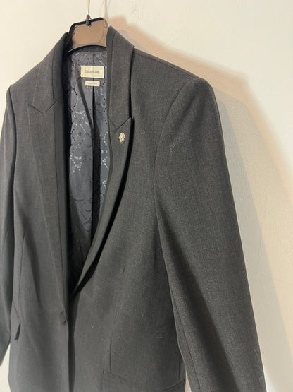 ZADIG&VOLTAIRE. Blazer gris marengo y negra detalle solapa. T 36