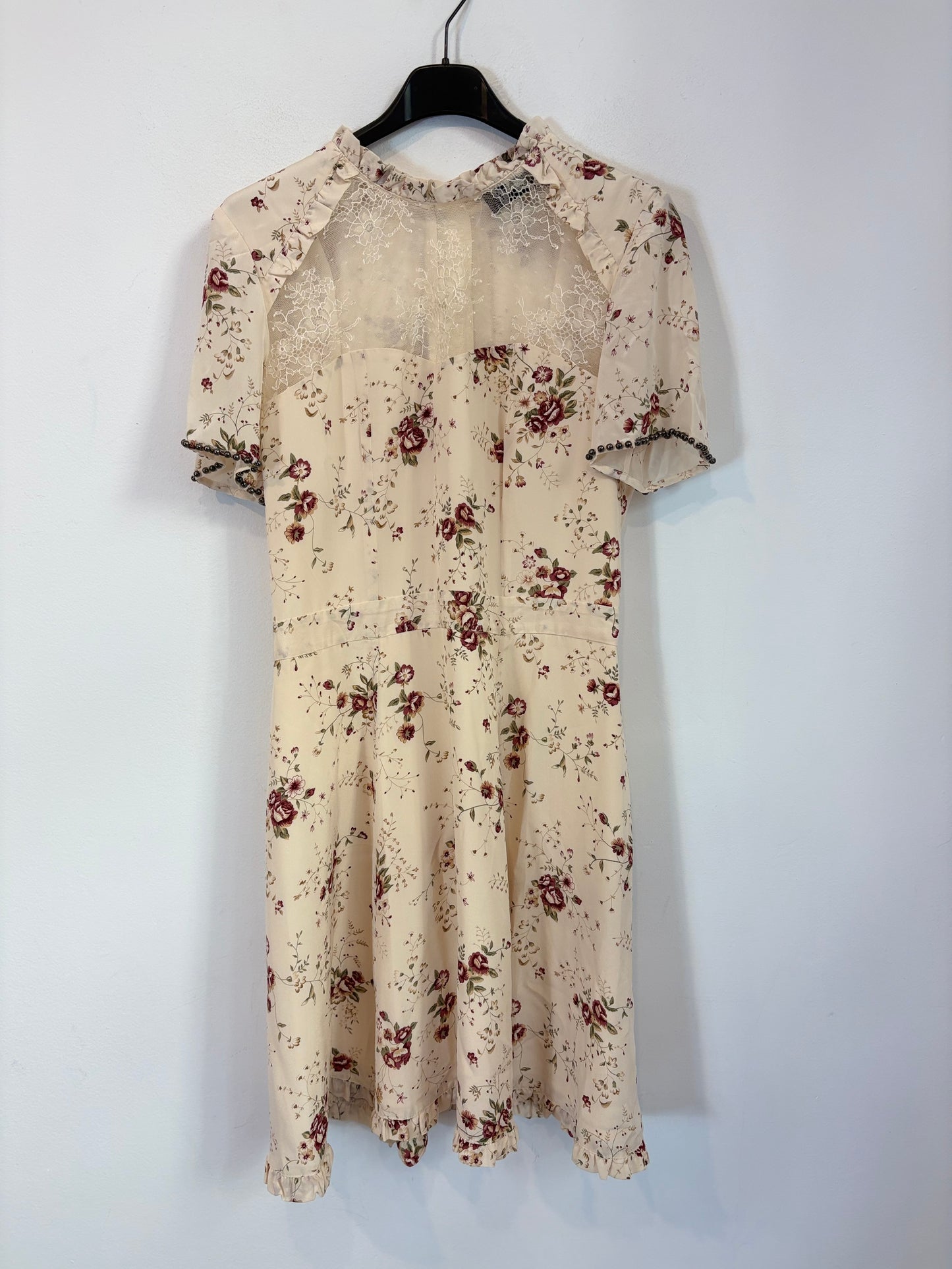 THE KOOPLES. Vestido corto seda detalle encaje. T XS