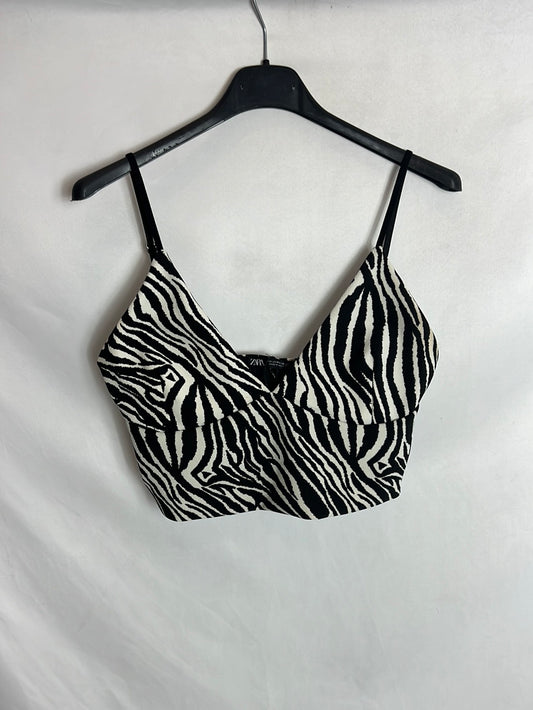 ZARA. Crop top animal print. T M
