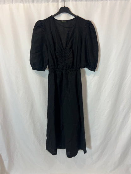 oysho black linen dress Women's Linen Dresses
