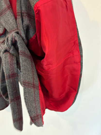 VANDERWILDE. Chaqueta gris lana detalles terciopelo