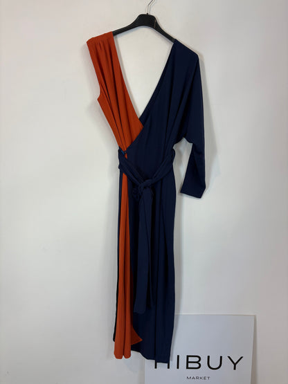 BIMANI. Vestido bicolor asimétrico T.m