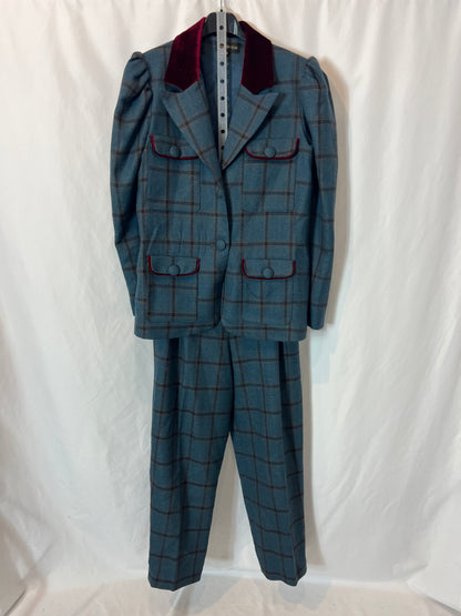 VANDERWILDE. Total look azul cuadros T.38