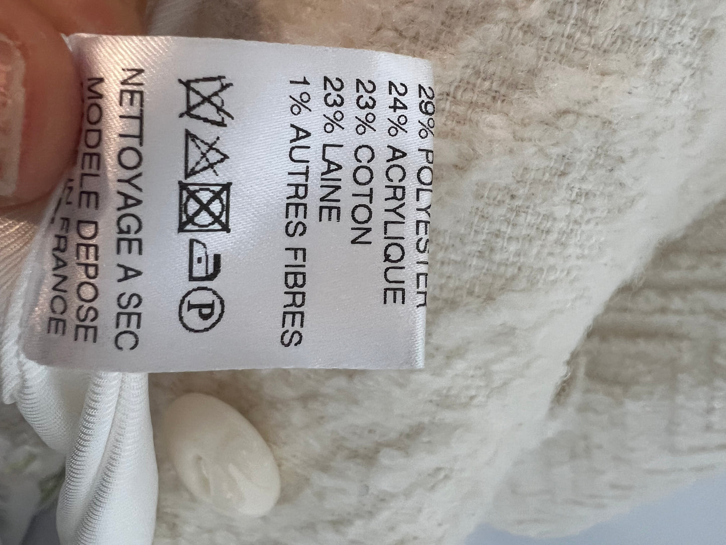 LA PETITE FRANÇAISE. Abrigo beige textura T.36