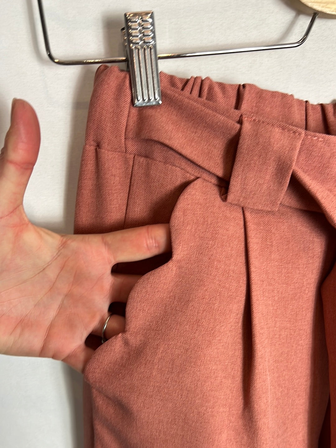 POLÍN ET MOI. Pantalón fluido rosa jaspeado. T S