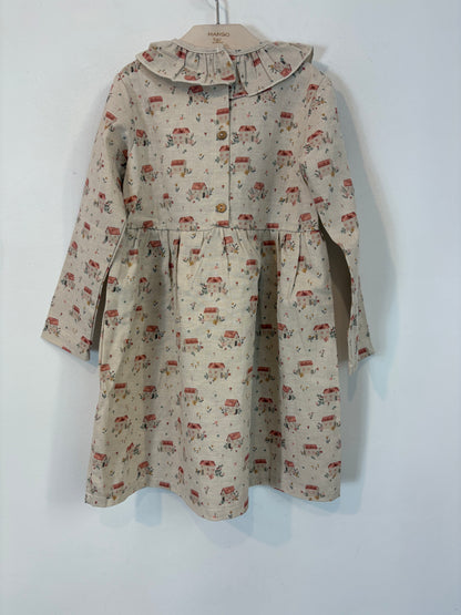 LITTLE CELEBS. Vestido niña algodón dibujos. T 6 años