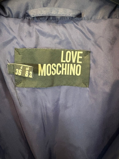 LOVE MOSCHINO. Plumas azul detalles T.36