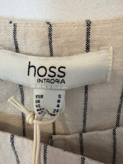 INTROPIA. Blusa beige rayas con lino