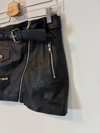 RAT & BOA. Falda corta piel cremallera. T S